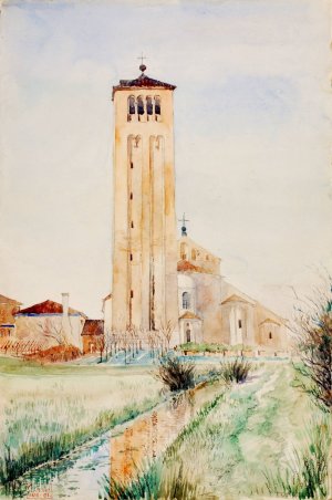 The Tower, Cathedral of Torcello by Cass Gilbert Oil Painting