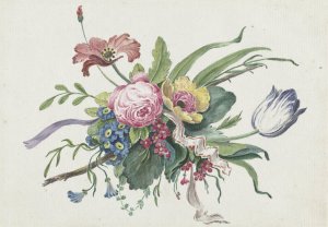 Bloemstuk by Catharina Wilhelmina Schweickhardt Oil Painting