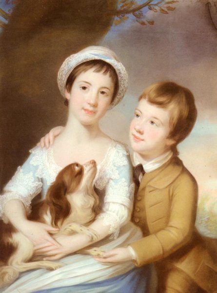 Portrait Of George Henry Fitzroy, Earl Of Euston, Later 4th Duke Of Grafton And Lady Georgina Fitzroy by Catherine Read - Hand-Painted Oil Painting Reproduction