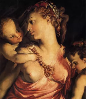 Charity Detail by Cecchino Del Salviati - Oil Painting Reproduction