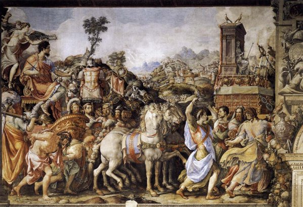 Main Product Photo of Triumph of Furius Camillus Painting by Cecchino Del Salviati