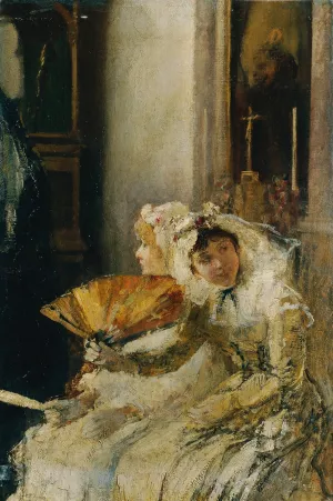 In der Kirche by Cecil Van Haanen Oil Painting