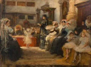 La Disputa by Cecil Van Haanen Oil Painting