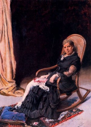 Descansando en la Tumbona by Cecilio Pla y Gallardo Oil Painting