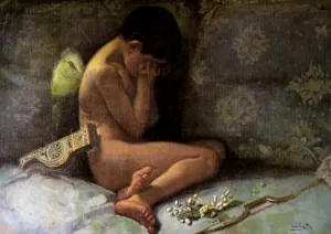 Desnudo de Nino Oil painting by Cecilio Pla y Gallardo