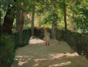Jugando en el Parque by Cecilio Pla y Gallardo Oil Painting
