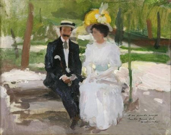 Main Product Photo of Pareja en el Parque Painting by Cecilio Pla y Gallardo