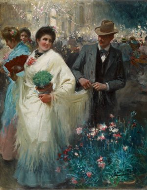 The Verbena by Cecilio Pla y Gallardo Oil Painting