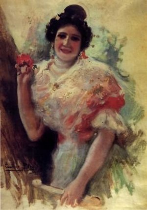 Valenciana by Cecilio Pla y Gallardo Oil Painting