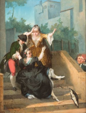 The Misfortune by Cecilio Rizzardini Oil Painting