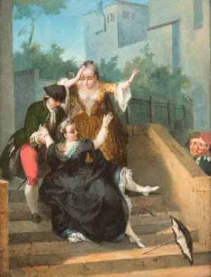 The Misfortune by Cecilio Rizzardini Oil Painting