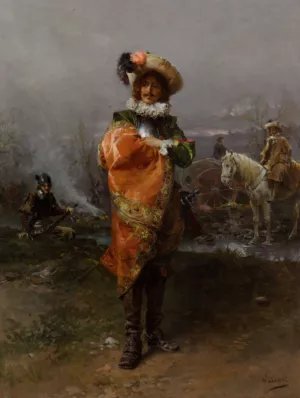 A Gentleman in a Cloak by Cesare-Auguste Detti - Oil Painting Reproduction