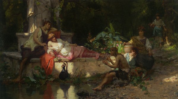 Main Product Photo of A Summer Idyll Painting by Cesare-Auguste Detti