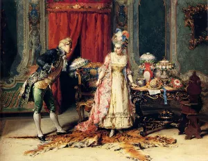 Flowers For Her Ladyship by Cesare-Auguste Detti Oil Painting