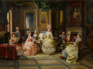 Music in the Parlor by Cesare Auguste Detti Oil Painting