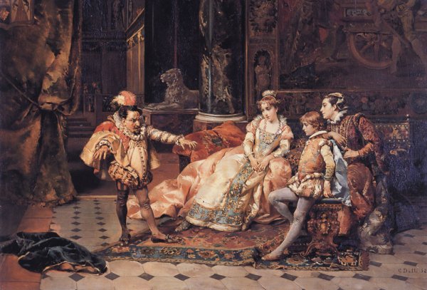 Main Product Photo of The Court Jester Painting by Cesare-Auguste Detti