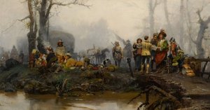 The Encampment by Cesare Auguste Detti Oil Painting