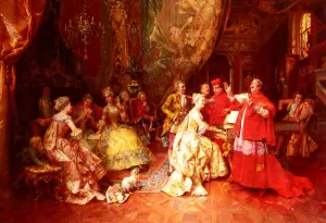 The Gala Recital by Cesare-Auguste Detti - Oil Painting Reproduction