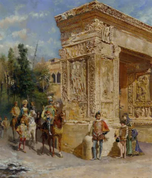 The Procession by Cesare-Auguste Detti Oil Painting