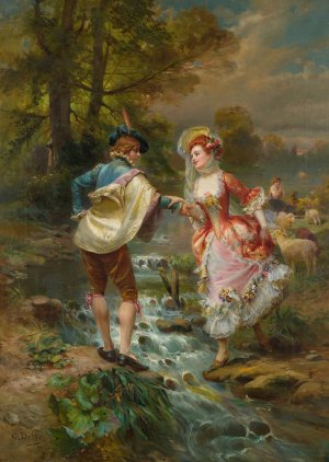 Tres Galant Oil painting by Cesare Auguste Detti