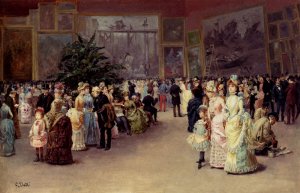 Varnishing Day by Cesare-Auguste Detti Oil Painting