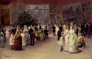 Varnishing Day Oil painting by Cesare-Auguste Detti