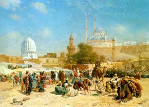 Outside Cairo by Cesare Biseo - Oil Painting Reproduction