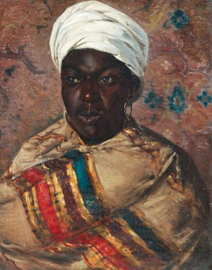 Portrait of a young Oriental woman by Cesare Biseo Oil Painting
