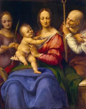 Holy Family with St Catherine painting by Cesare Da Sesto