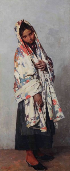 Il mezzaro by Cesare Viazzi Oil Painting