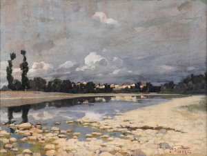 Paese sul fiume by Cesare Viazzi Oil Painting