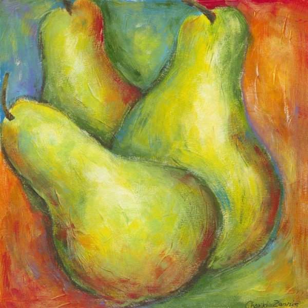 Abstract Fruits I by Chariklia Zarris - Hand-Painted Oil Painting Reproduction