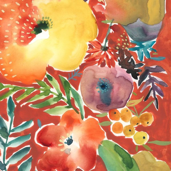 Abundant Florals III by Chariklia Zarris - Hand-Painted Oil Painting Reproduction