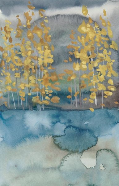 Golden Trees I by Chariklia Zarris - Hand-Painted Oil Painting Reproduction