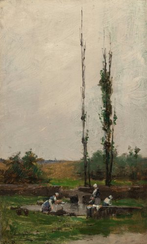Laundry Day by Charles Adams Platt Oil Painting