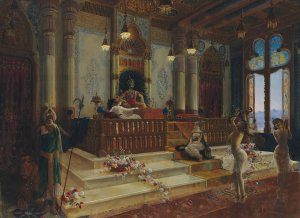 The Serpent Dancers by Charles Albert Pesnelle Oil Painting