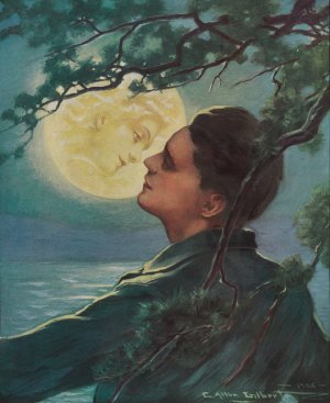 The Girl in the Moon by Charles Allan Gilbert Oil Painting