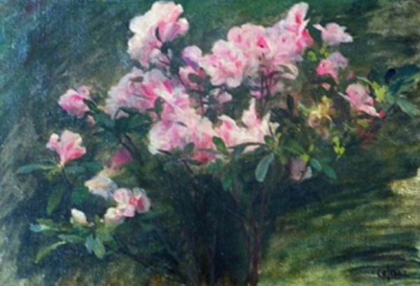 Main Product Photo of Azalees Etude Painting by Charles Amable Lenoir