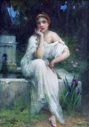 Etude pour Une Meditation by Charles Amable Lenoir - Oil Painting Reproduction