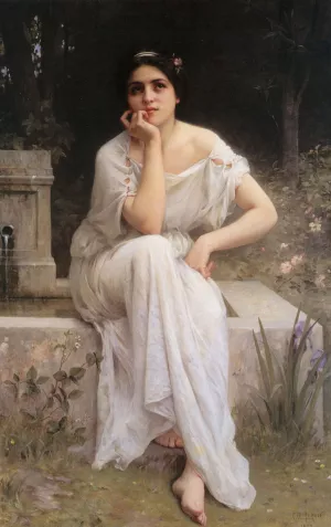 Meditation by Charles Amable Lenoir - Oil Painting Reproduction