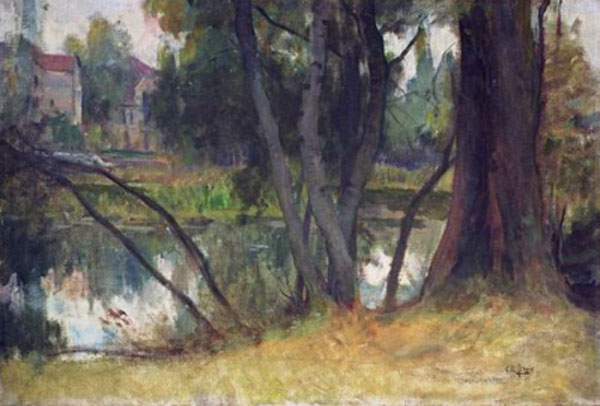 Paysage prs de sa Maison de Fouras by Charles Amable Lenoir - Hand-Painted Oil Painting Reproduction