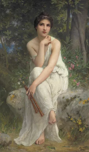 The Flute Player by Charles Amable Lenoir Oil Painting