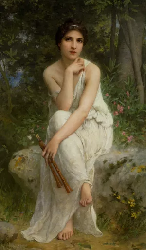 The Flute Player by Charles Amable Lenoir Oil Painting