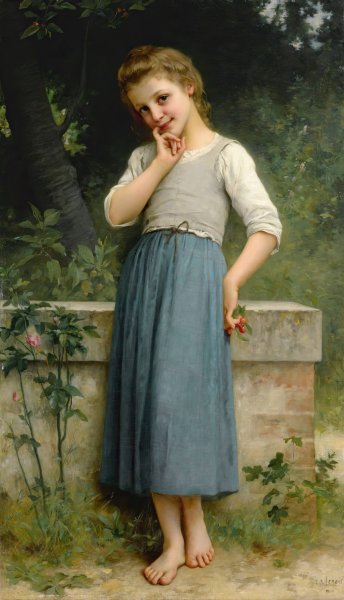 Young Girl With Cherries  by Charles Amable Lenoir - Hand-Painted Oil Painting Reproduction