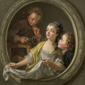Soap Bubbles by Charles Amedee Philippe Van Loo Oil Painting