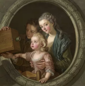 The Camera Obscura by Charles Amedee Philippe Van Loo Oil Painting