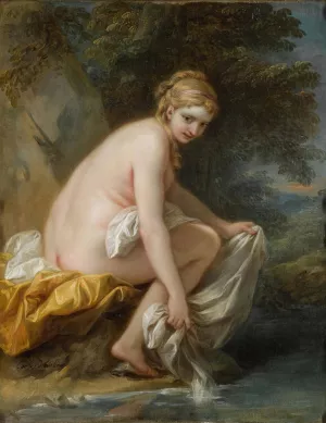 A Nymph At Her Bath by Charles-Andre Van Loo Oil Painting