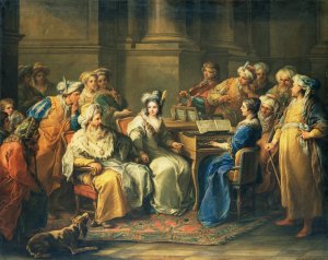 Le Grand Seigneur donnant un concert a sa maitresse by Charles-Andre Van Loo Oil Painting