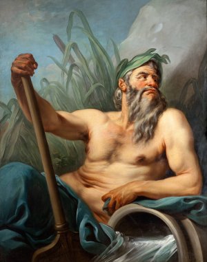 River God by Charles-Andre Van Loo Oil Painting