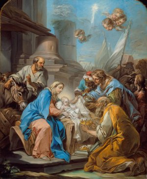 The Adoration of the Magi by Charles-Andre Van Loo Oil Painting